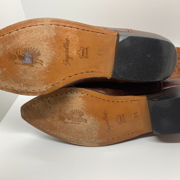 Vintage Seychelles Western Brown Leather Cowboy Boots - Size 8.5 - Picture 8 of 8